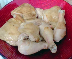 Put the browned chicken to the side.