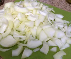 Chop the onions.
